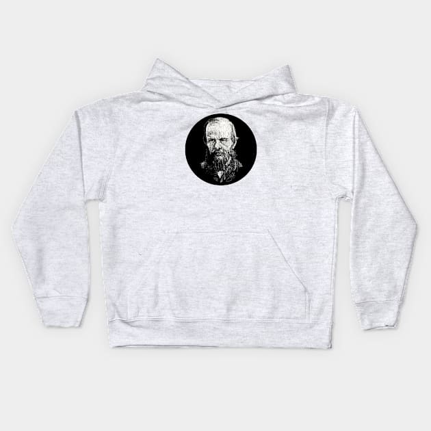 Dostoevsky in a Circle! Kids Hoodie by adamkenney